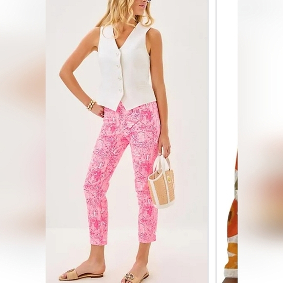 KEY WEST Tropical Beach Sea Capri Cropped Pants EUC - Picture 1 of 9